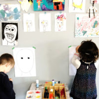 Mixed media portraits with kids - how to start