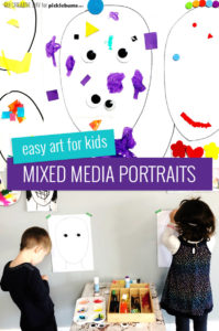 Making Mixed Media Portraits with kids