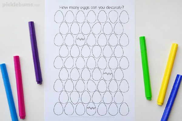Easter Colouring Pages - lots of eggs!