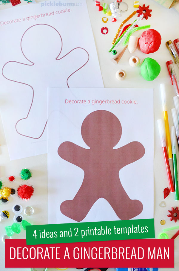 Decorate a gingerbread man activity for kids