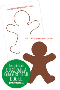 Decorate a Gingerbread Man Craft Template - Free Printable - Picklebums