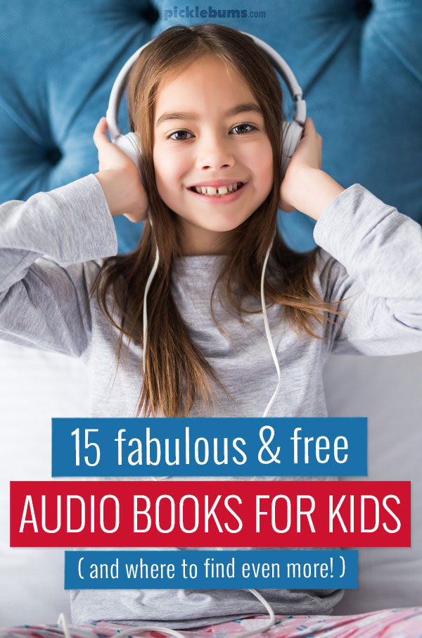 child listening to audiobook with headphones