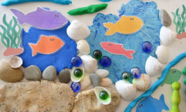 ocean playdough with fish, shells and more