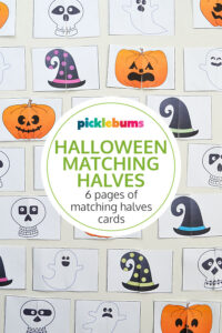 Halloween matching halves cards
