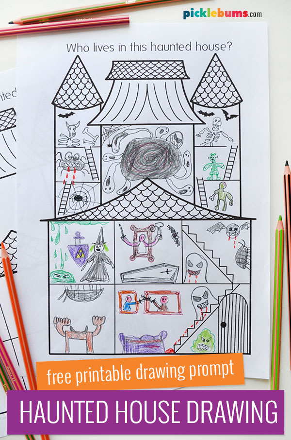 haunted house printable drawing activity