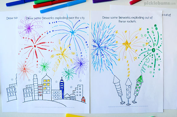 fireworks drawing