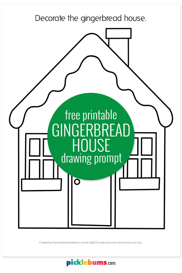 gingerbread house drawing printable