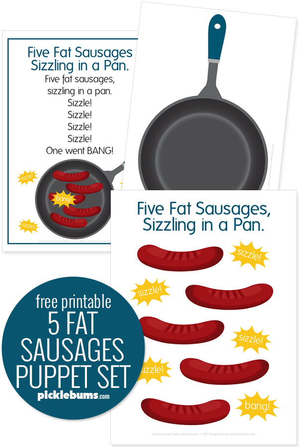 five fat sausages printable puppet set 