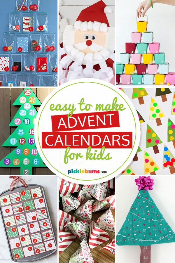 collage of easy to make advent calendars