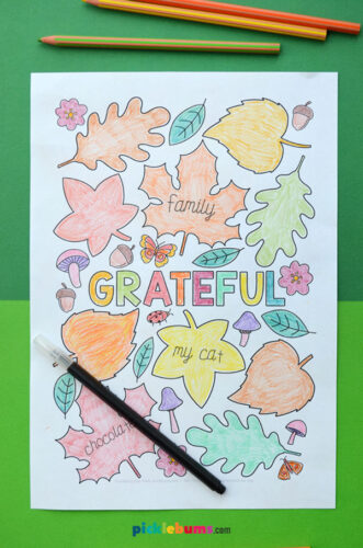 Grateful Colouring Page Free Printable - Picklebums