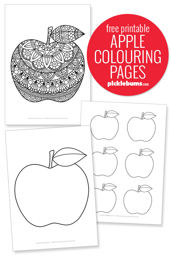 free printable apple colouring pages