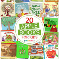 collage of apple picture book covers