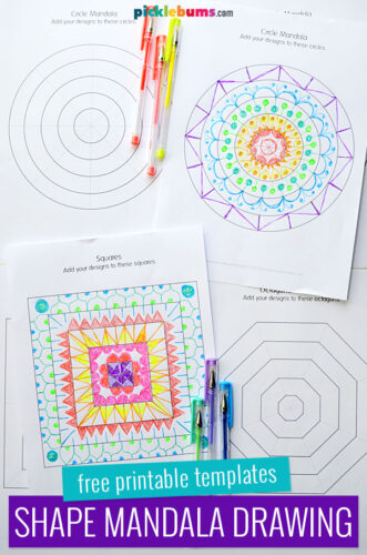 Shape Mandala Drawing For Kids Free Printable Templates Picklebums   Shape Mandala Drawing 331x500 