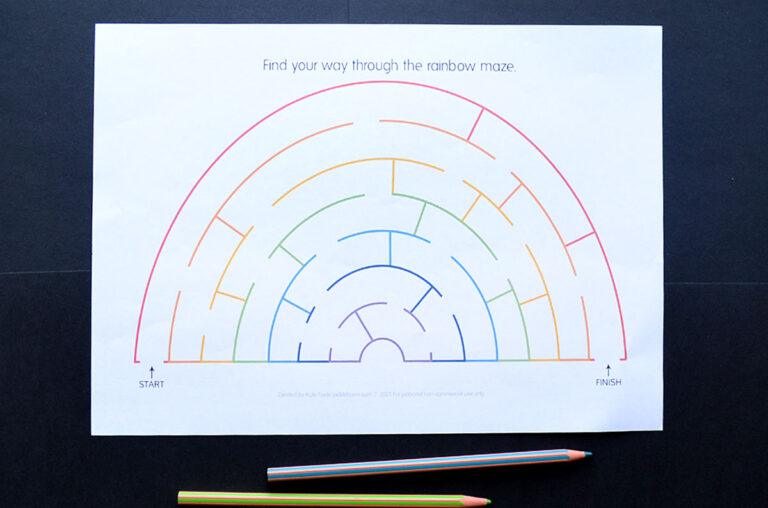 Printable Rainbow Mazes for Kids. - Picklebums