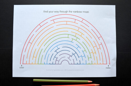 Printable Rainbow Mazes for Kids. - Picklebums