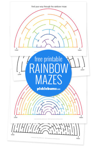 Printable Rainbow Mazes for Kids. - Picklebums