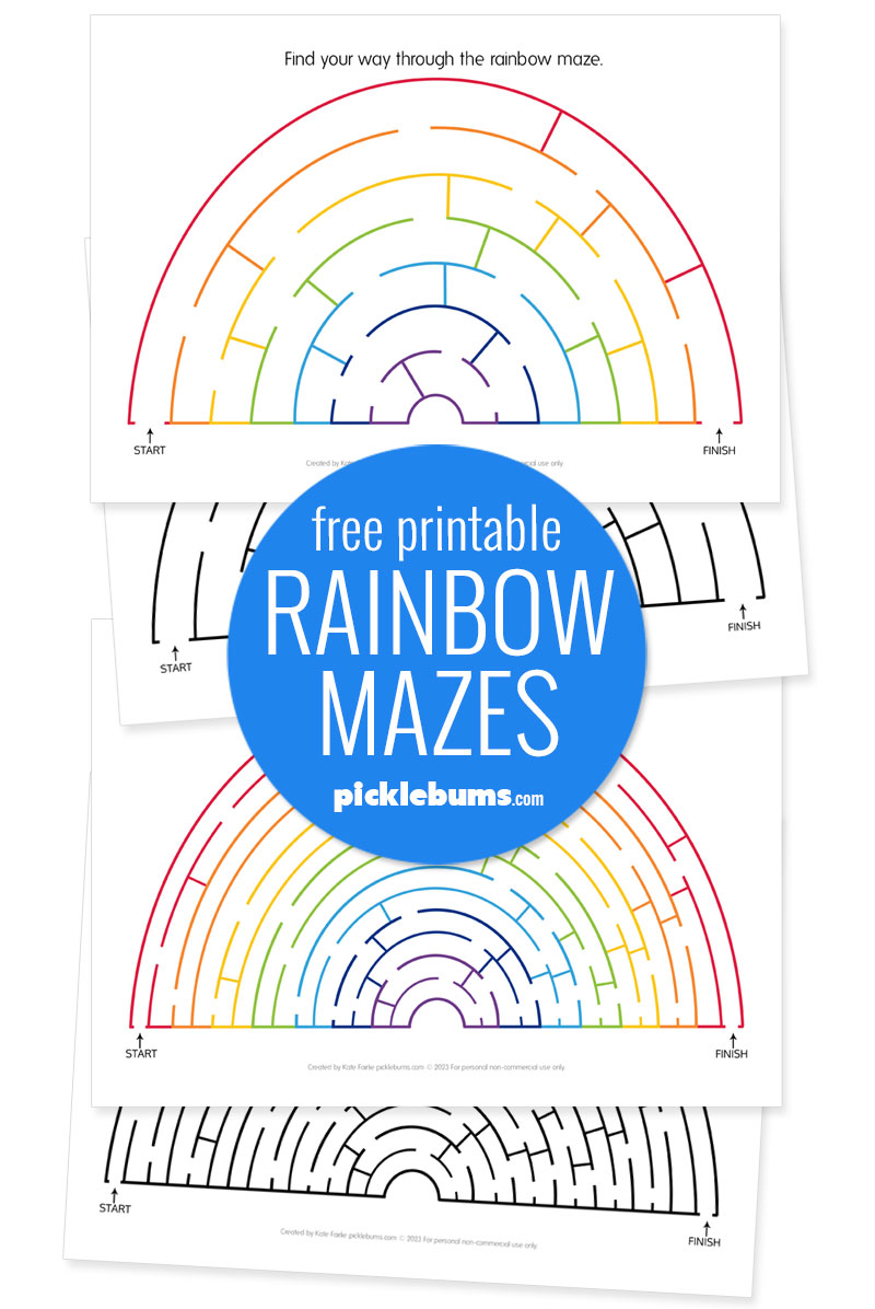 rainbow maze worksheet sample page
