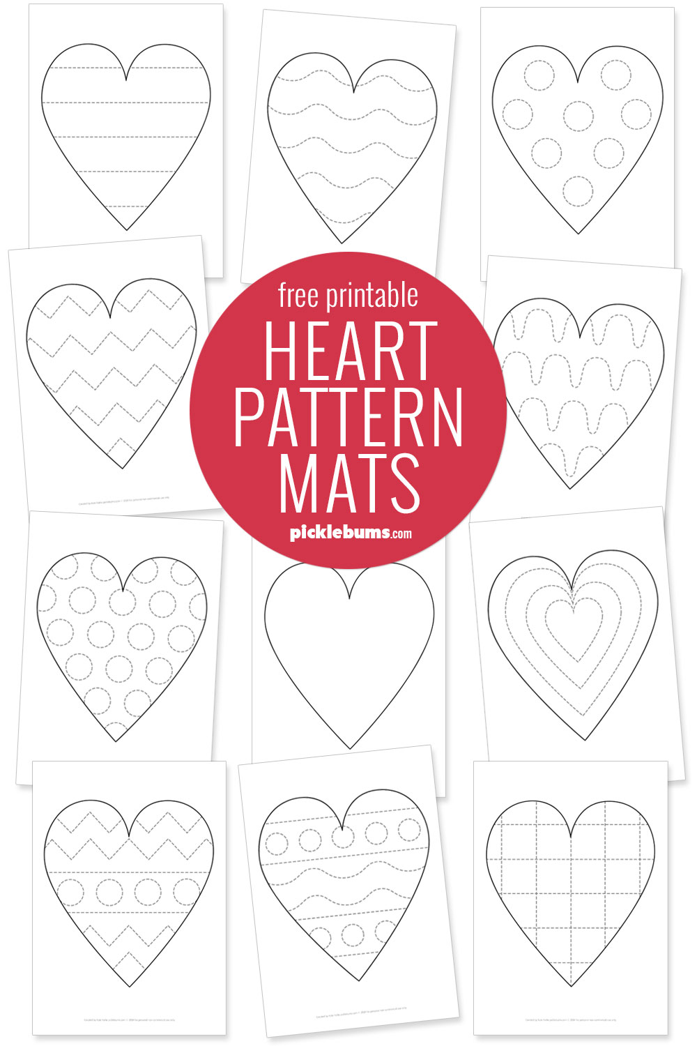 heart pattern mat printable pages
