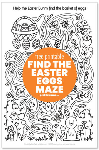 Find the Easter eggs maze printable