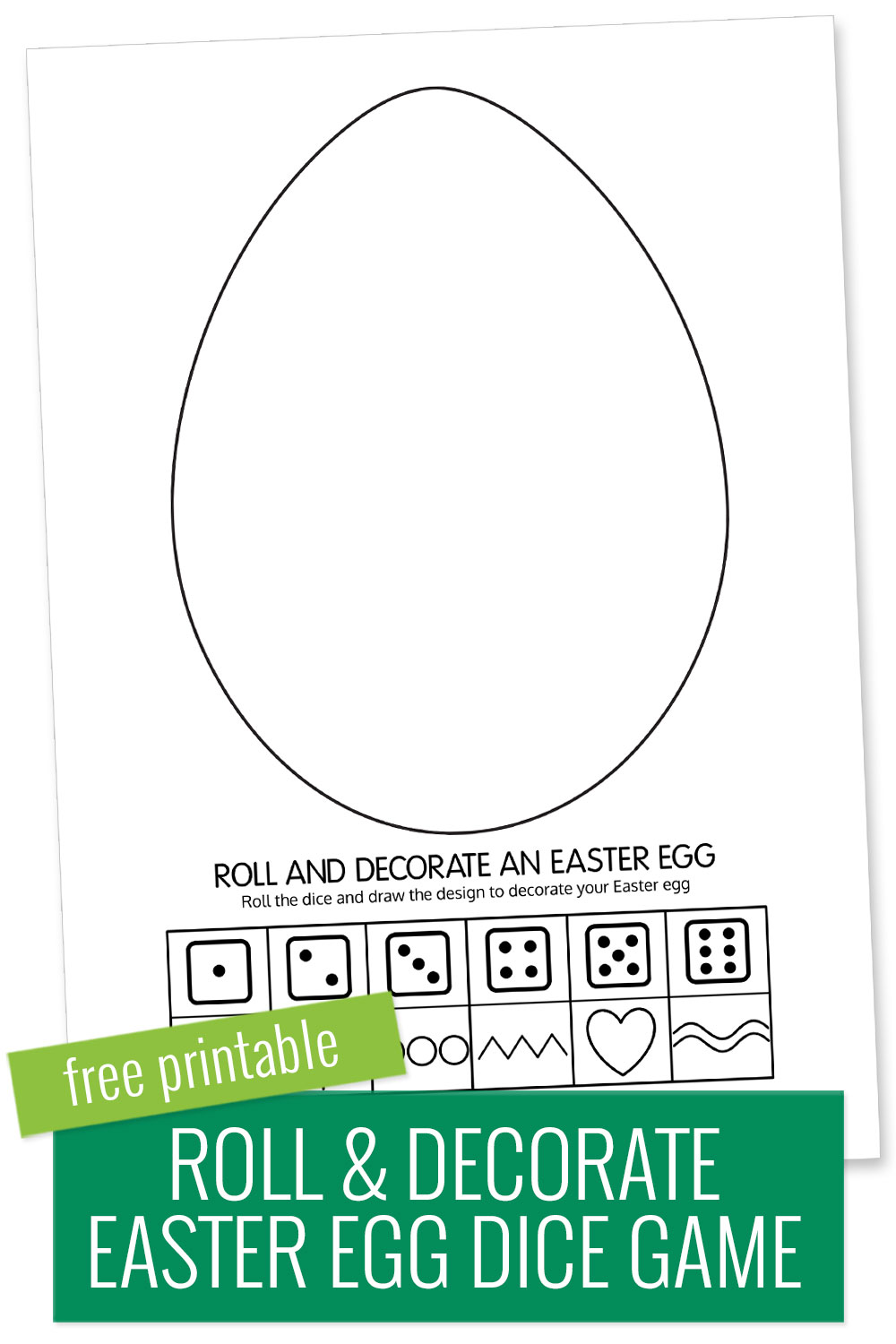 sample image of free printable roll and decorate eater egg game