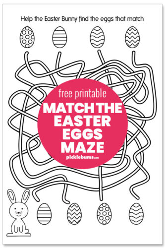 Match the Easter eggs maze printable