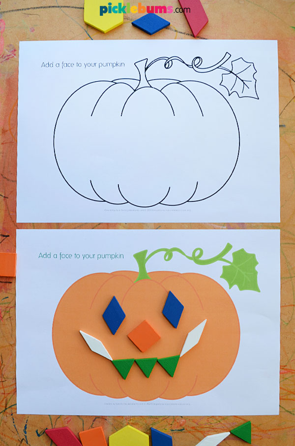 pumpkin face activity printable template