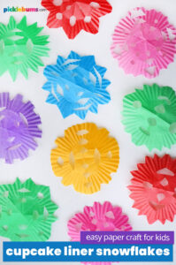 cupcake liner snowflakes - easy paper craft for kids