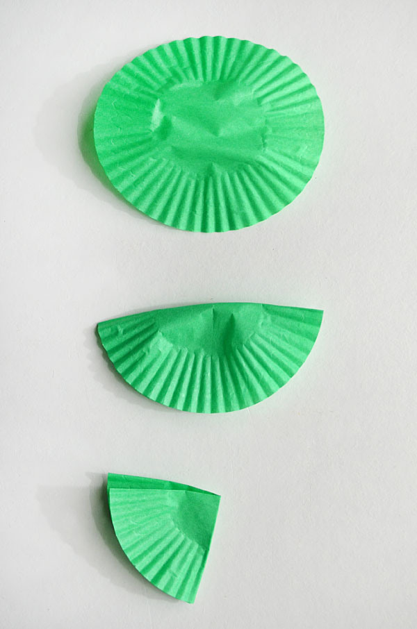 folding cupcake liner to make a snowflake