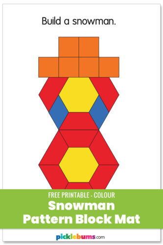 Snowman pattern block mat coloured