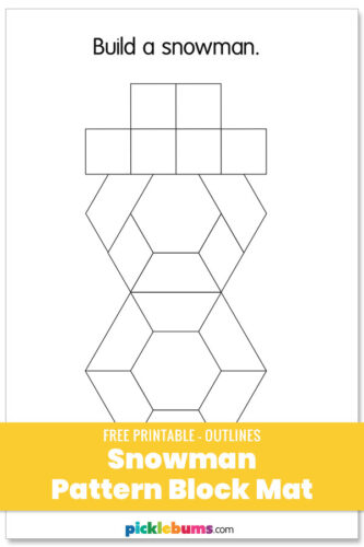 snowman pattern block mat printable - outlines