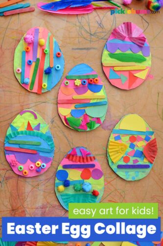 Easter egg mixed media collage