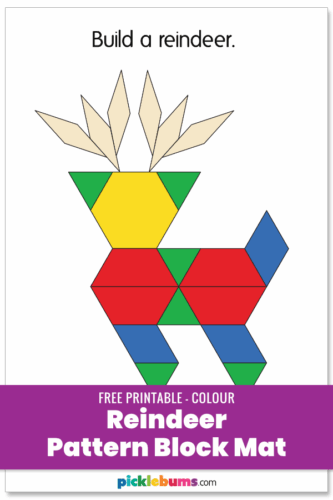 Reindeer pattern block mat coloured