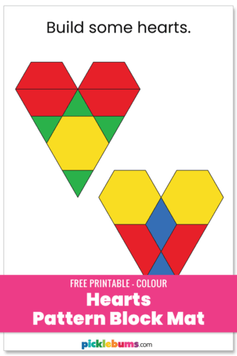 small hearts pattern block mat colored