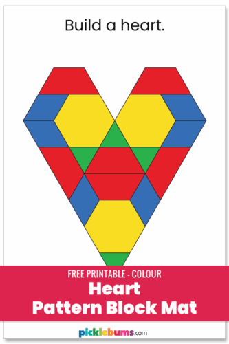 large heart pattern block mat coloured