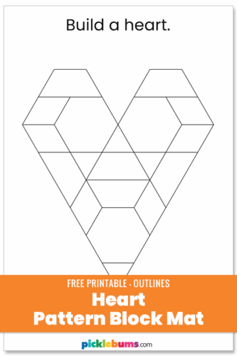 large heart pattern block mat outlines