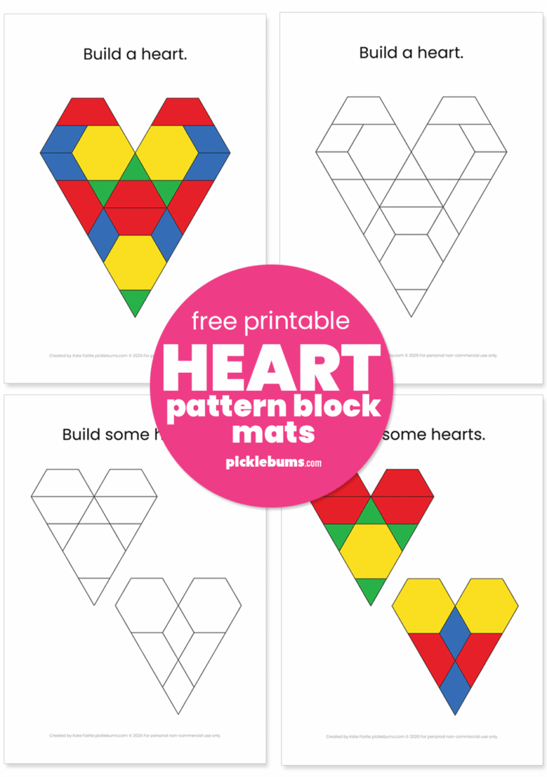 heart pattern block mat printables
