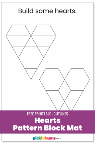 small hearts pattern block mat oulines