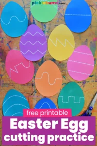 free printable Easter egg cutting practice