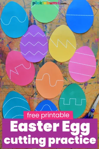 free printable Easter egg cutting practice
