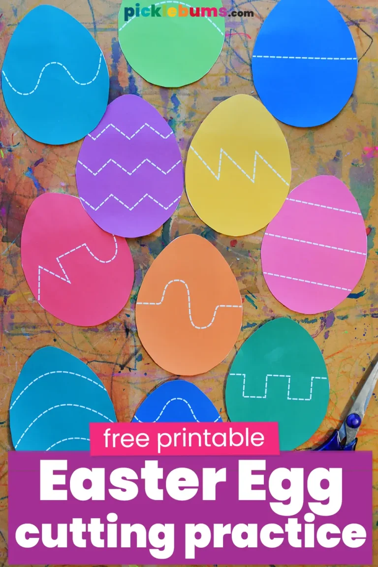 free printable Easter egg cutting practice