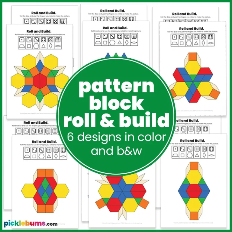 Newsletter freebie - pattern block roll and build set