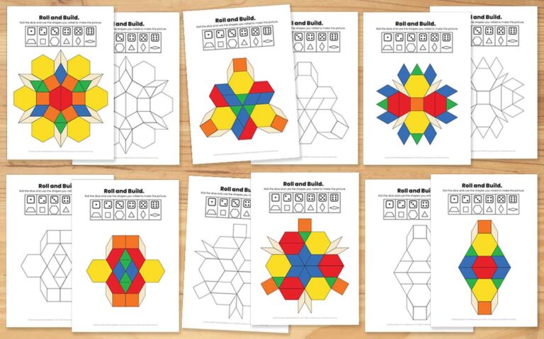 Roll and build pattern block set