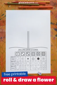 Roll and draw a flower free printable game